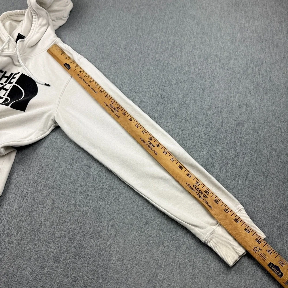 The North Face Sweater Mens Small White Half Dome Pullover Hoodie Graphic Logo‎